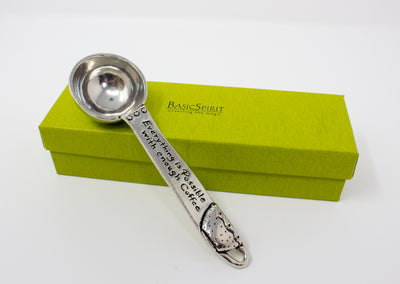 Pewter Coffee Scoop. "Everything is Possible with enough Coffee"
