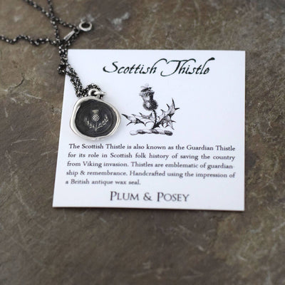 Scottish Thistle Wax Seal Necklace