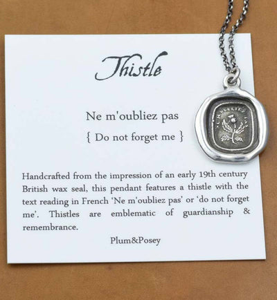 Scottish Thistle Necklace - Do Not Forget Me