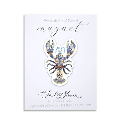 Lobster Blue, Pressed Flower 3" Magnet