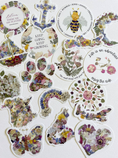 Anchor Pressed Flowers 3" Vinyl Sticker