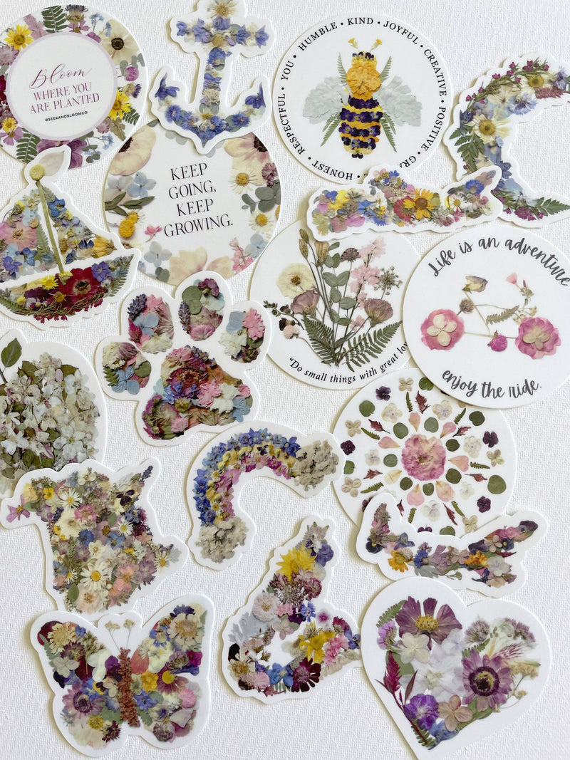 Anchor Pressed Flowers 3" Vinyl Sticker