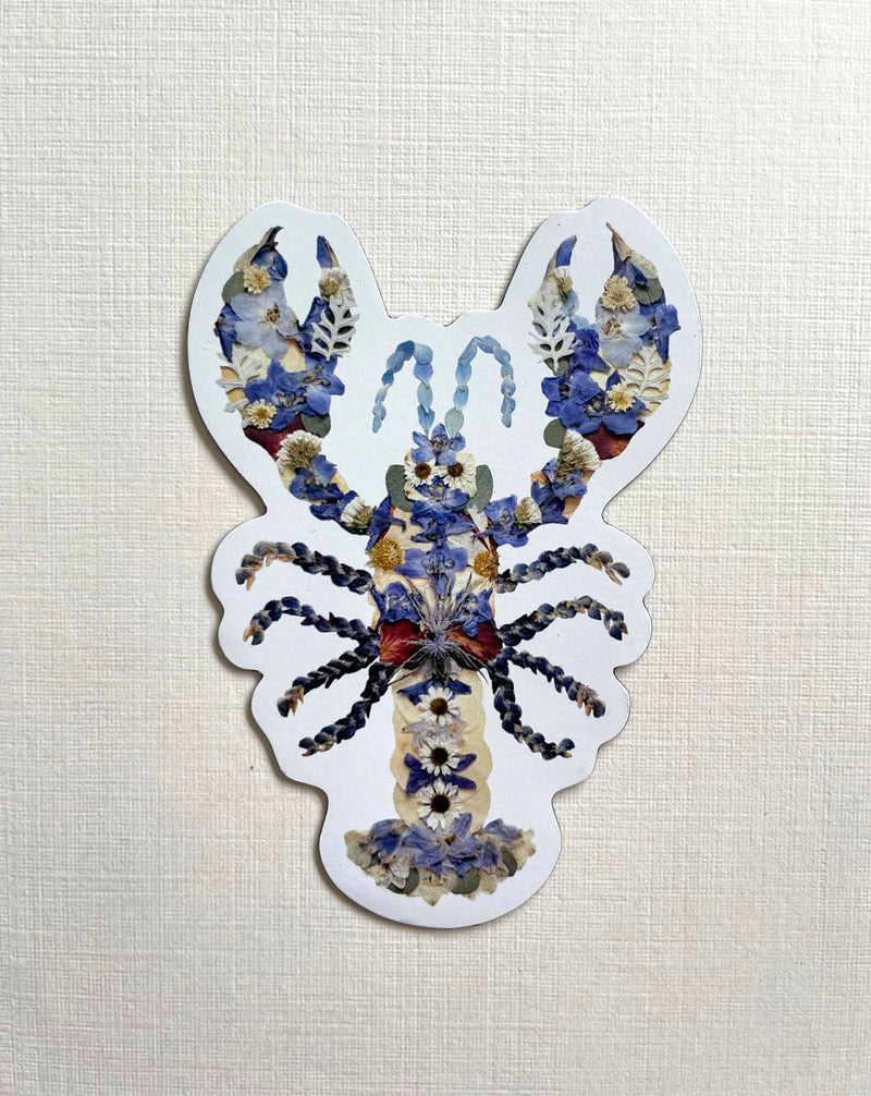 Lobster Blue, Pressed Flower 3" Magnet