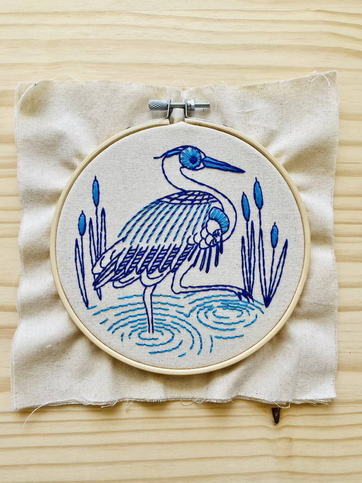 Hook, Line &amp; Tinker | Blue Heron Embroidery Kit