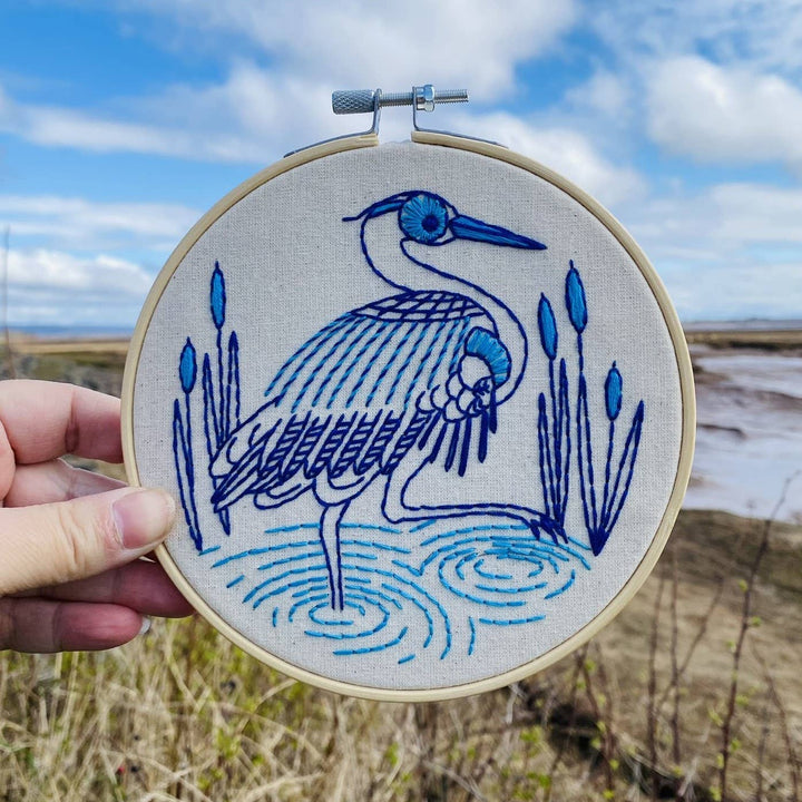 Hook, Line &amp; Tinker | Blue Heron Embroidery Kit