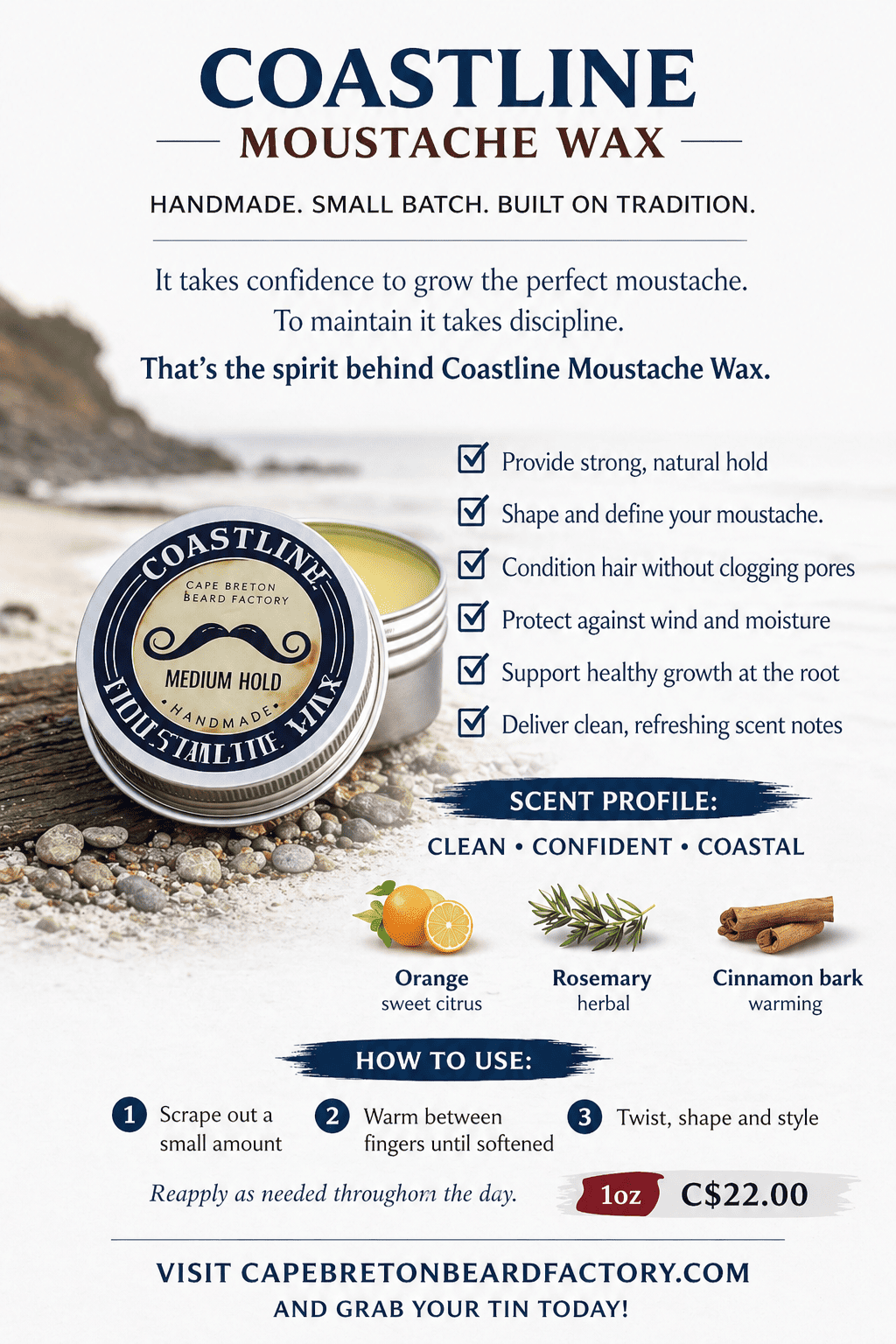 Coastline Moustache Wax