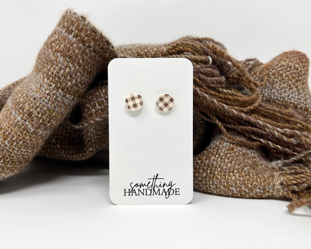 Something Handmade | Gingham Plaid Stud Earrings