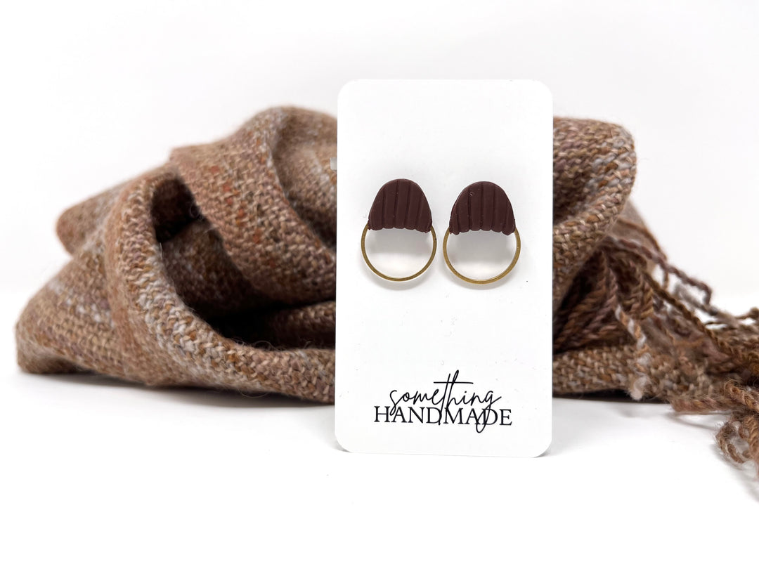 Ribbed Circle Studs | Something Handmade
