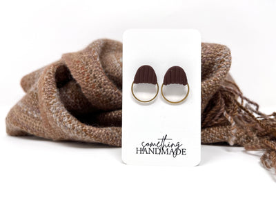 Ribbed Circle Studs | Something Handmade