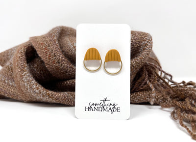 Ribbed Circle Studs | Something Handmade