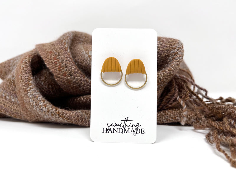 Ribbed Circle Studs | Something Handmade
