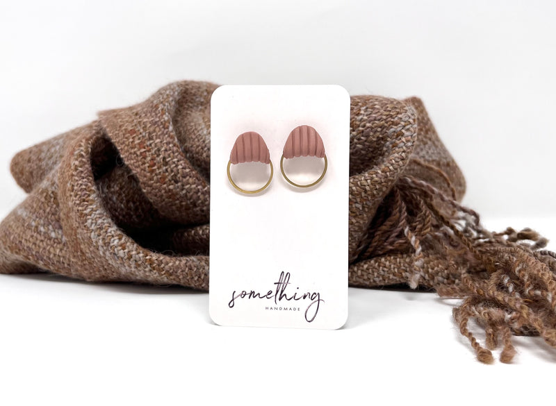 Ribbed Circle Studs | Something Handmade