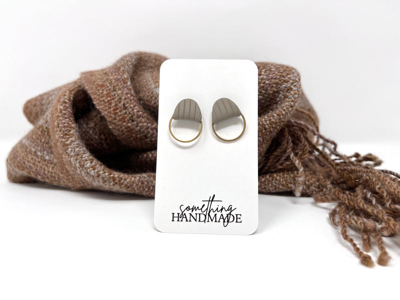 Ribbed Circle Studs | Something Handmade