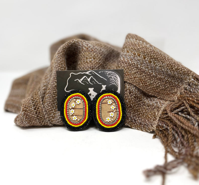 Beaded Earrings with Birch Bark