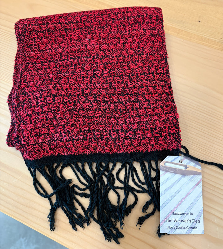 Handwoven Red Silk Scarf