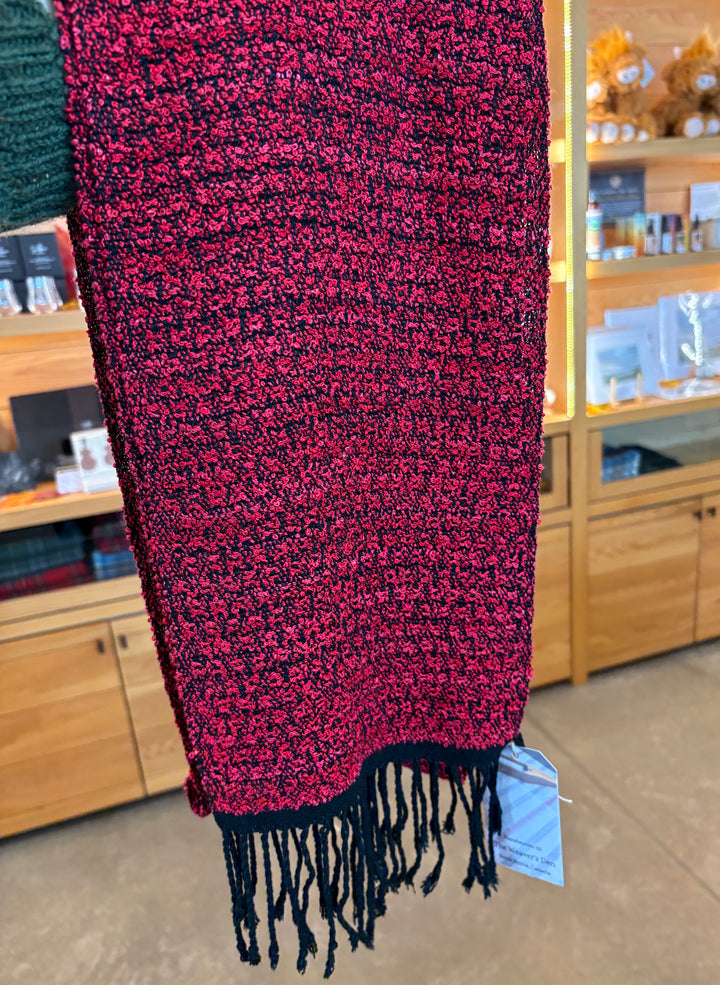 Handwoven Red Silk Scarf