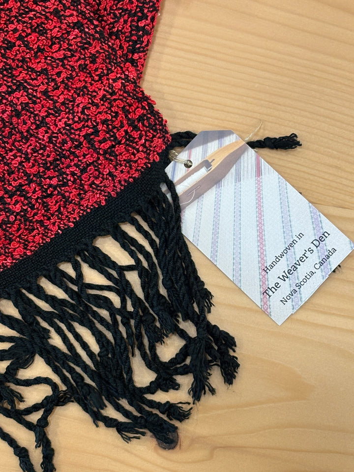 Handwoven Red Silk Scarf