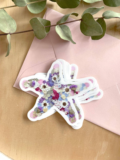 Starfish Pressed Flowers 3" Vinyl Sticker