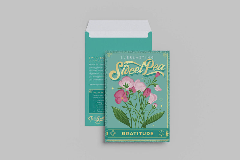 Everlasting Sweet Pea (Gratitude) - Floriography Seed Packet