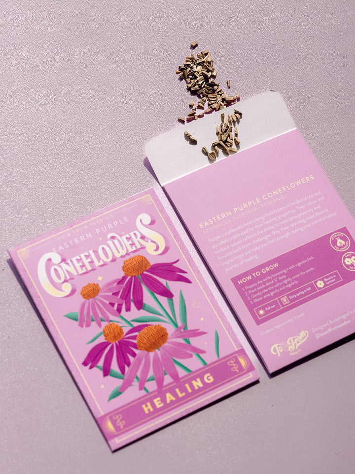 Purple Coneflowers (Healing) - Floriography Seed Packet