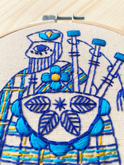 Bagpiper Piping Complete Embroidery Kit