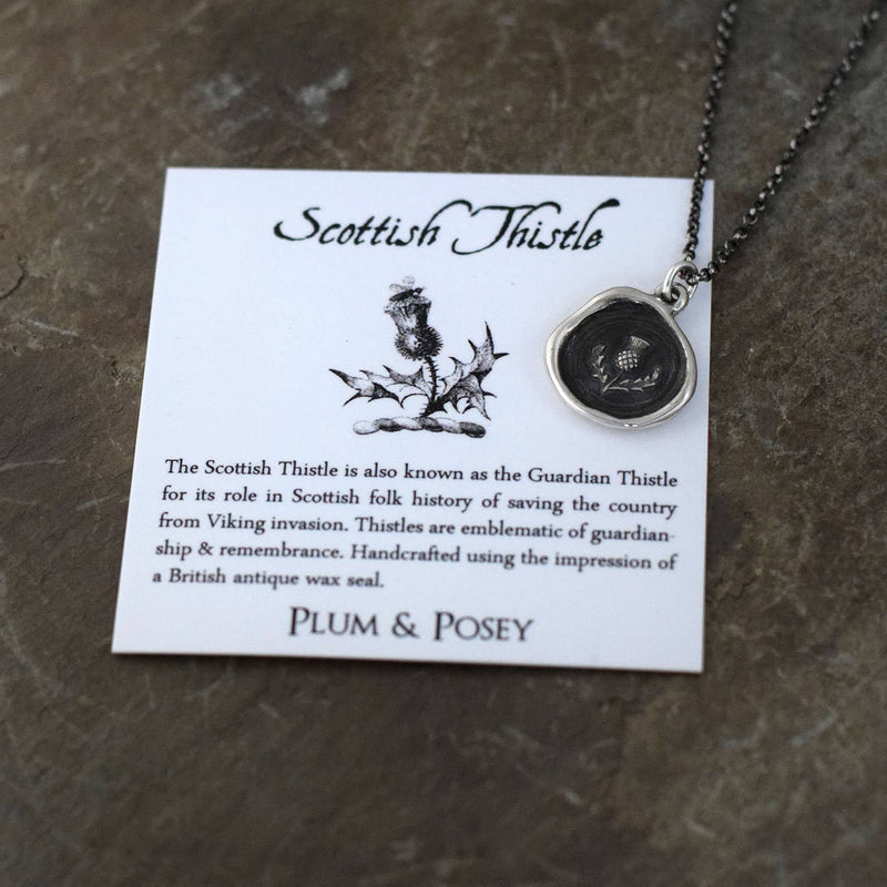 Scottish Thistle Wax Seal Necklace