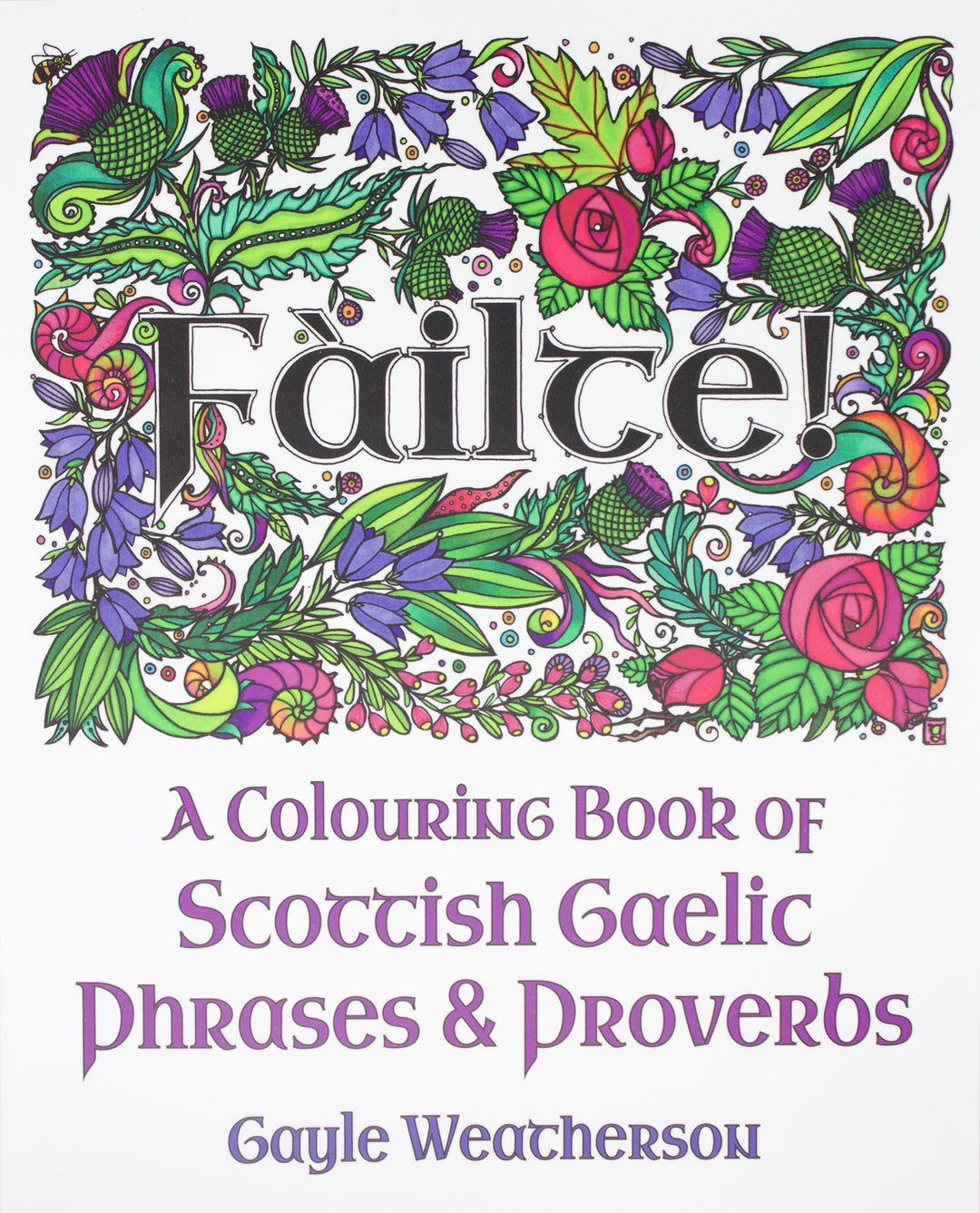 Book Cover- Fàilte: A Colouring Book of Scottish Gaelic Phrases &amp; Proverbs