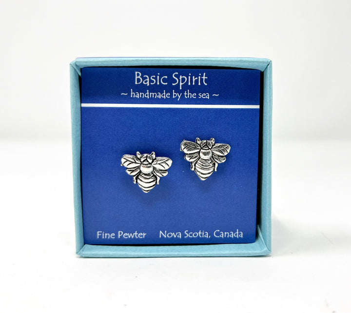Bee Pewter Stud Earrings