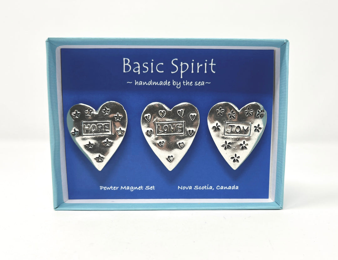 Pewter Hearts Magnet Set