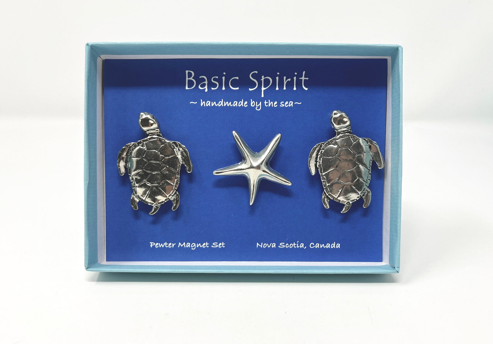 Pewter Turtle & Seastar Magnet Set