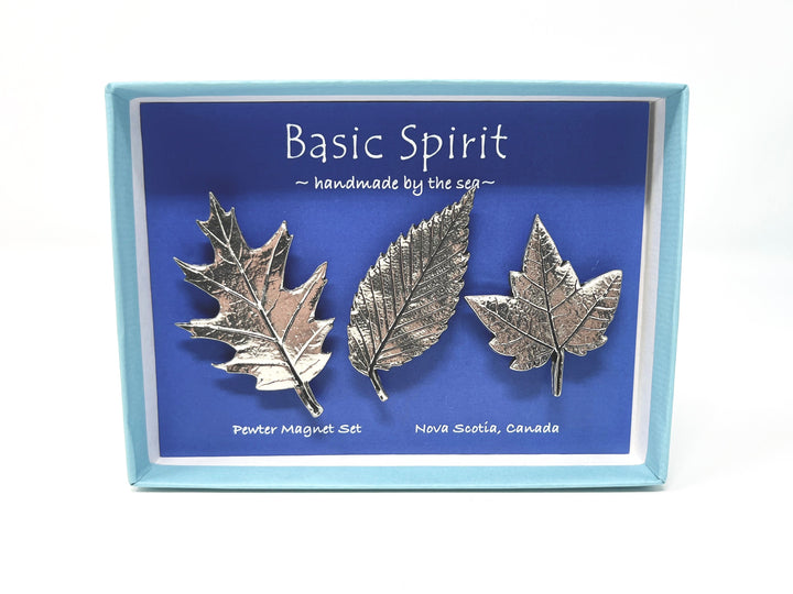 Pewter Leaves Magnet Set