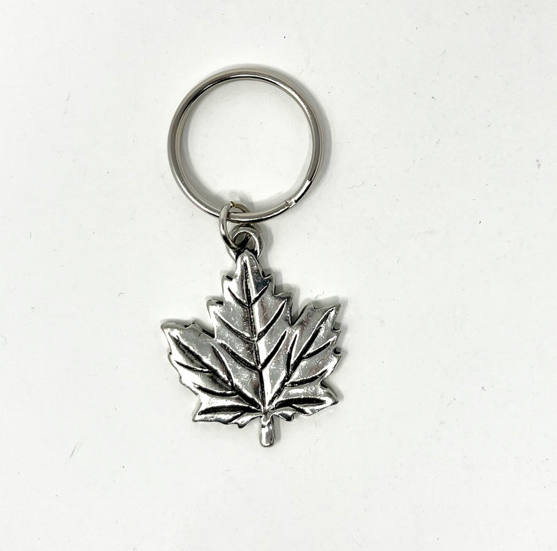 Maple Leaf Pewter Keychain