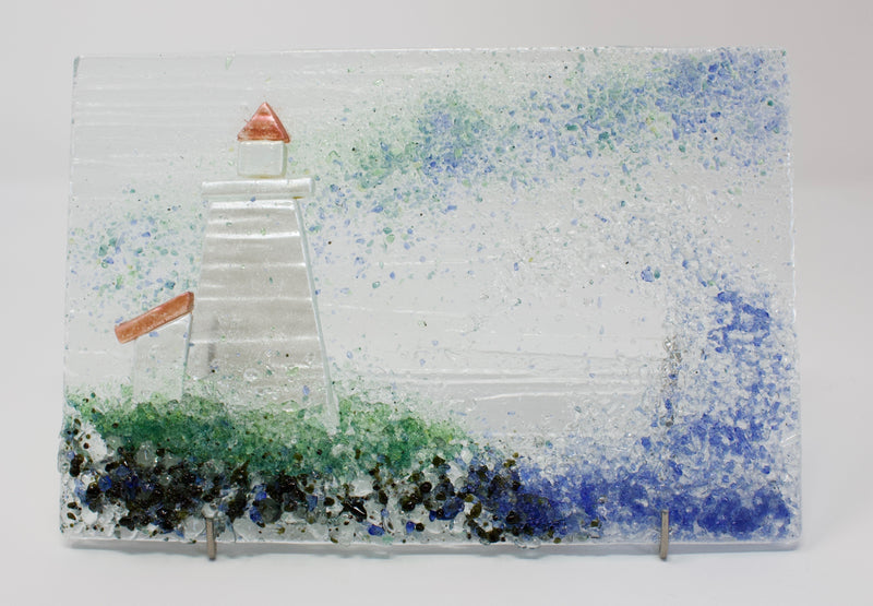 Fused Glass Artwork- Noreaster Lighthouse