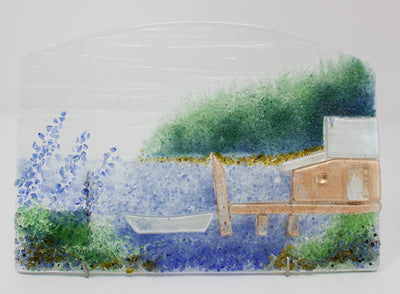 Fused Glass - Sea Shanty with Lupins