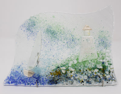 Fused Glass Artwork - Nor'easter Lighthouse