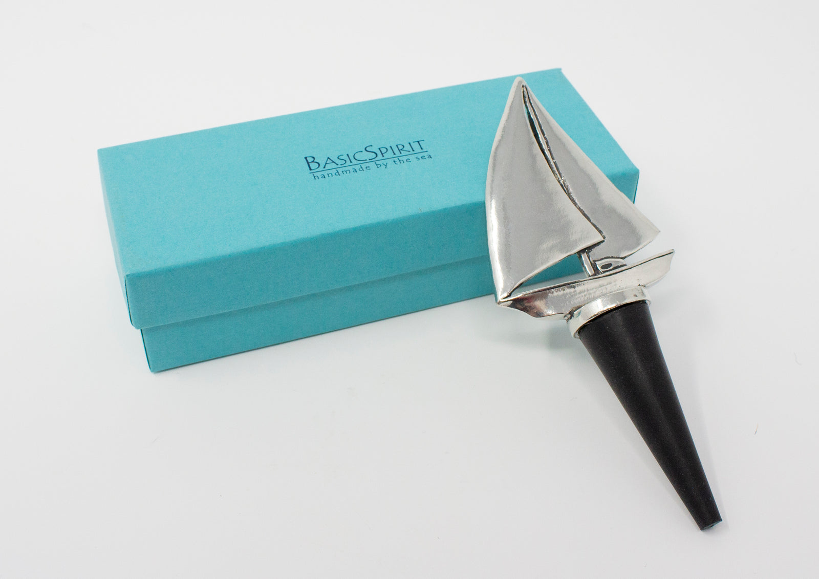 Pewter Sailboat Bottle Stopper 