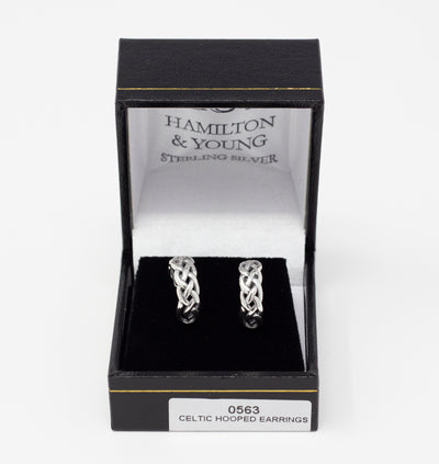 Celtic Knotwork Silver Hooped Earrings 0563