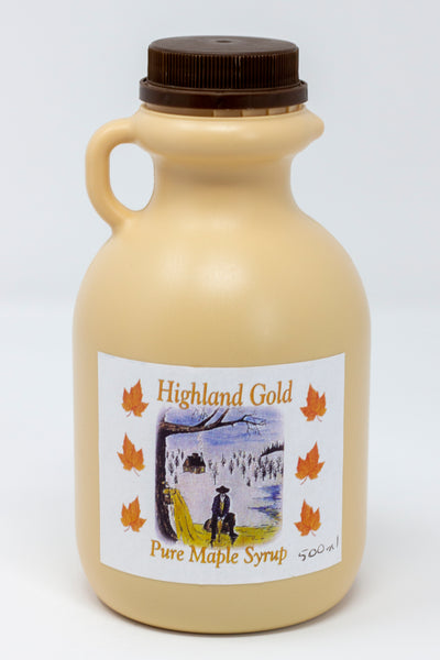 Highland Gold Maple Syrup- 500ml Plastic Jug