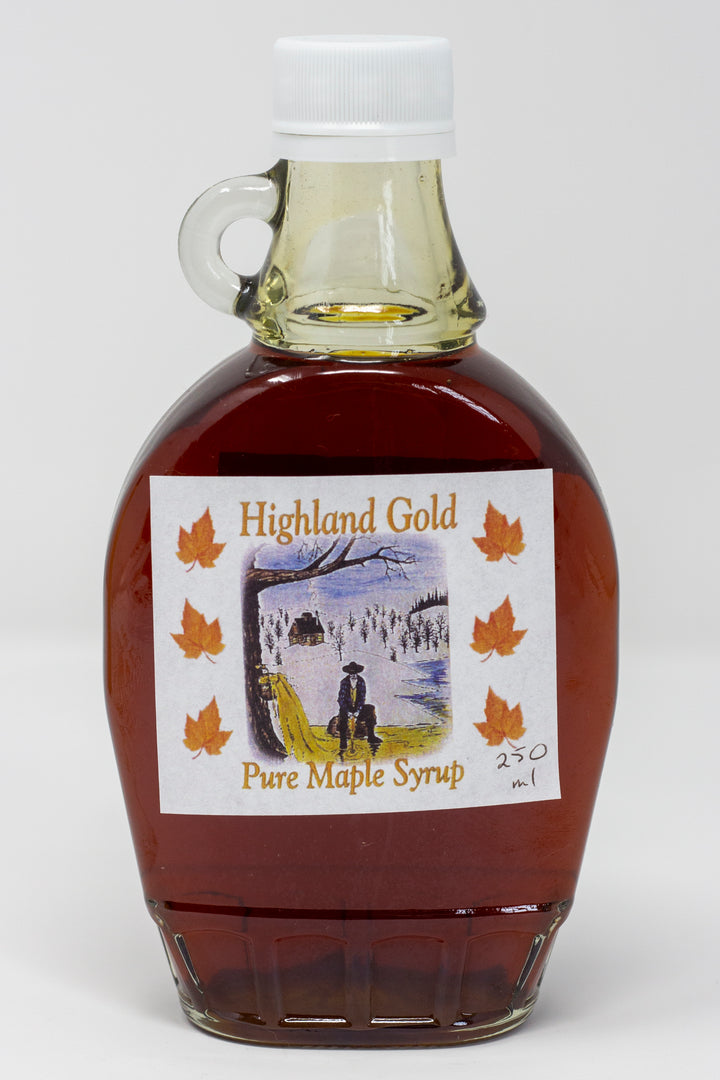 Highland Gold Maple Syrup- 250ml Glass Bottle