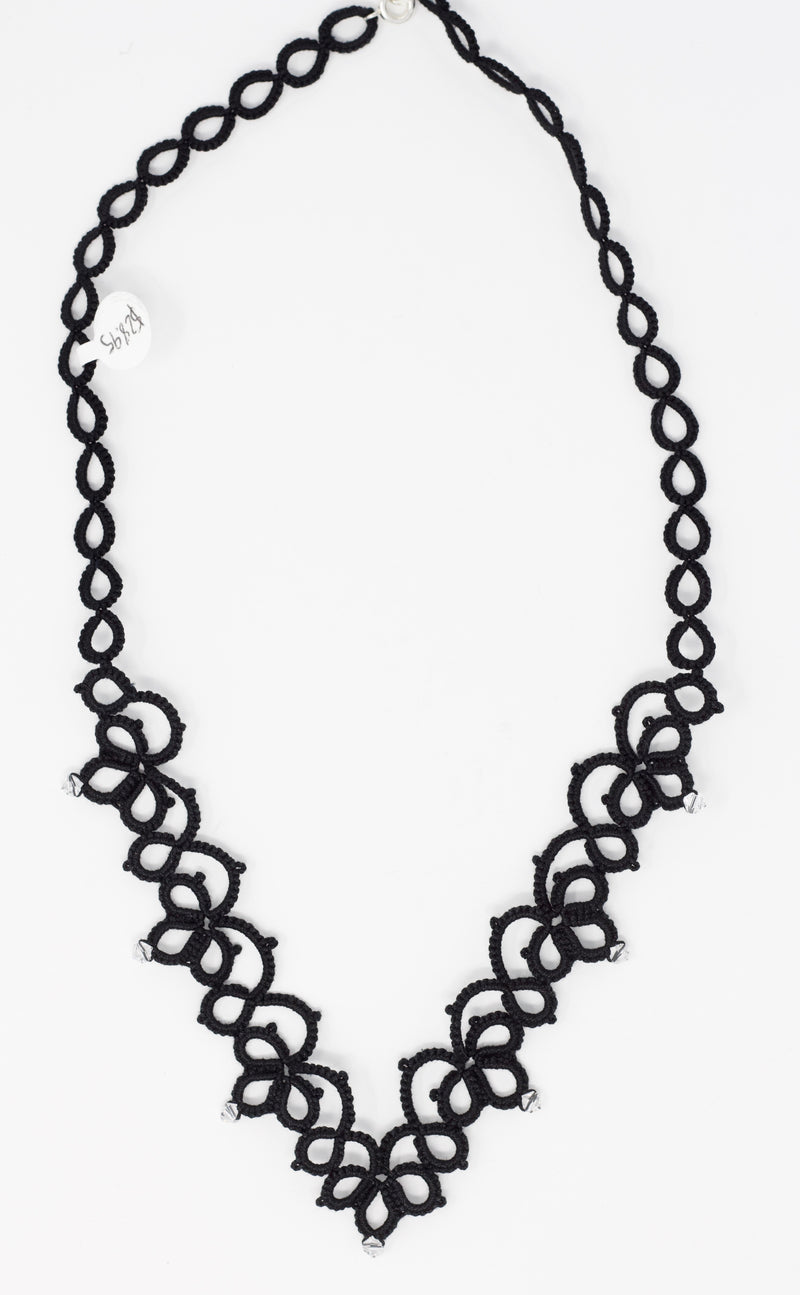 Tatted Half Necklaces, Black