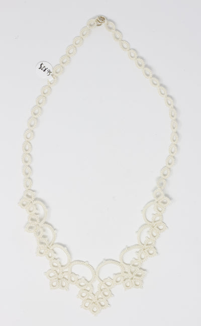 Tatted Half Necklaces, white