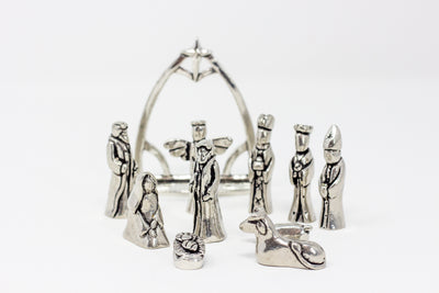 Small Pewter Set with Creche
