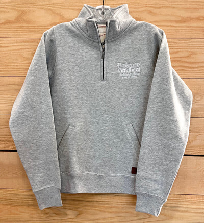 Ladies Quarter Zip Sweater in Grey 