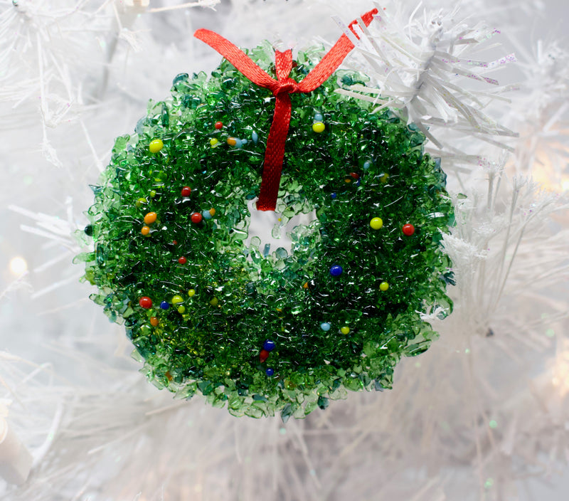 Glass Wreath Ornament- Multicoloured