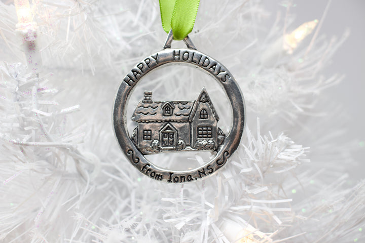 Pewter "Happy Holidays" Ornament 
