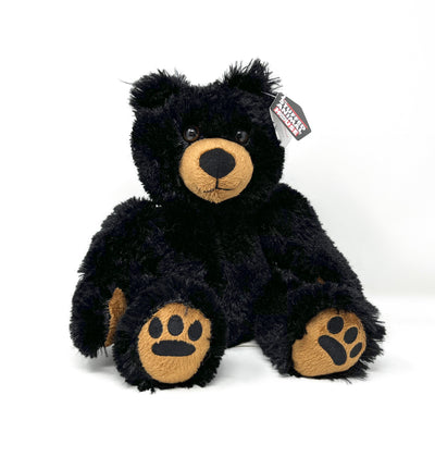 Soft, plush black bear toy. 