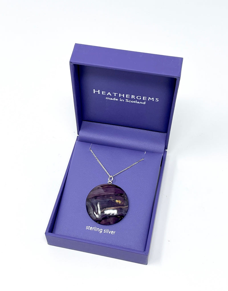 Heathergem Large Round Necklace (Dark Purple)
