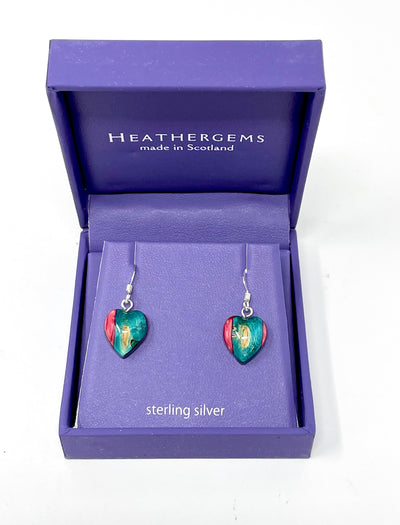 Heathergem drop heart earrings