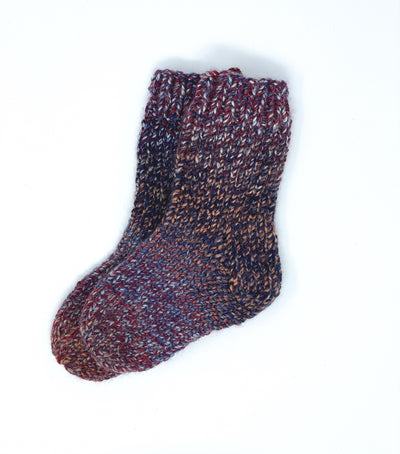 Hand Knit Children's Socks- Purples 