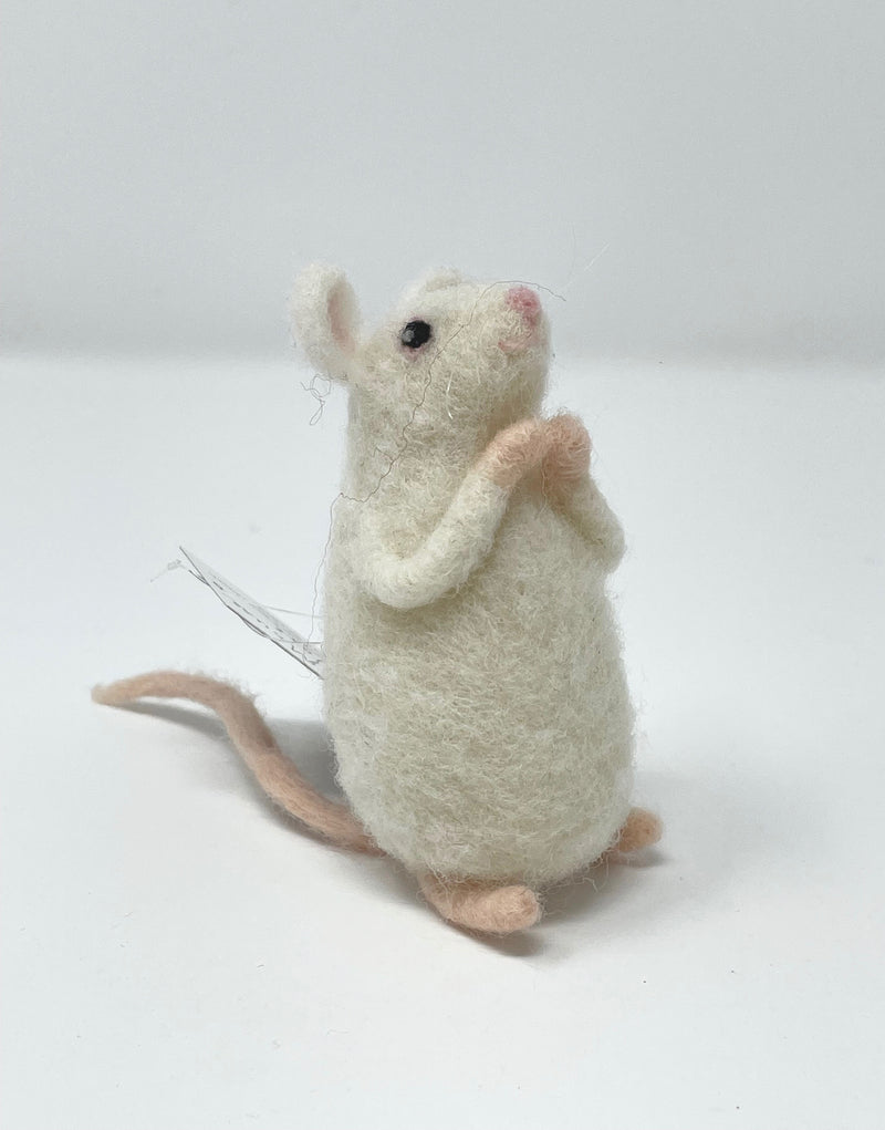 White Felted Mouse